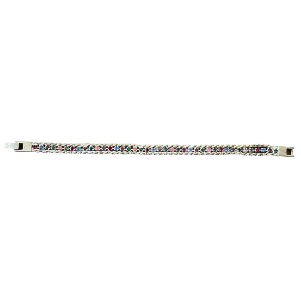 Silver Tone Rainbow Bracelet